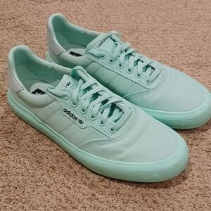 Adidas 3MC Vulc Light Mint Green Canvas Low-Top Sneakers Womens Size 8
